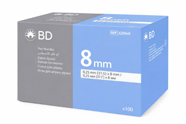 BD İnsülin Kalem İğnesi 31G 0,25 x 8 mm 100'lü